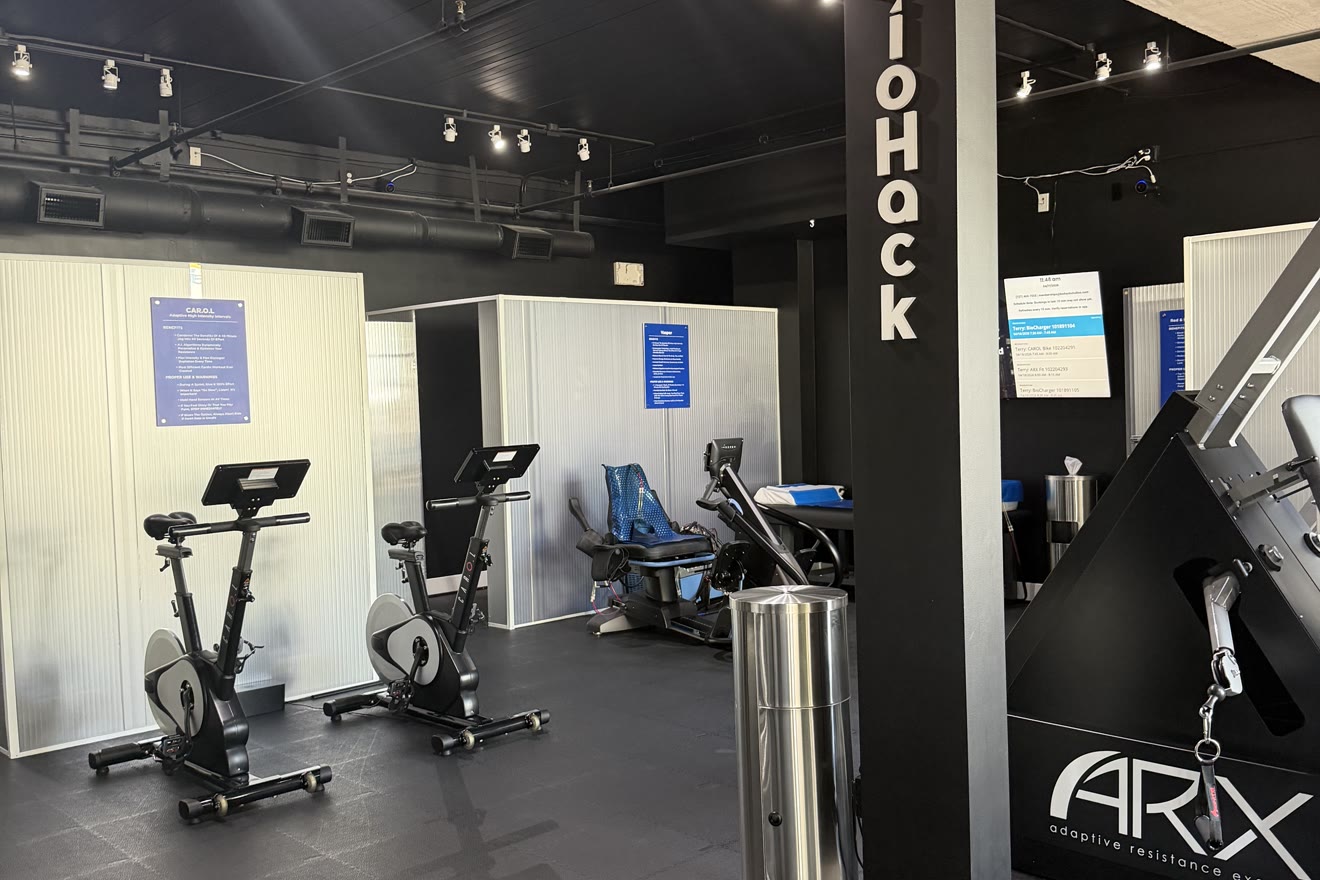 BioHack Studios interior with ARX machine and CAROL bikes in St. Petersburg